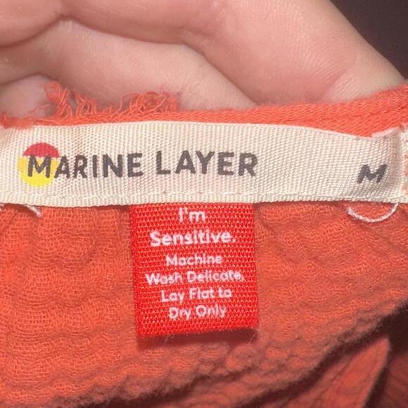 ‘Marine Layer’ orange coral boho chic mini dress - Picture 3 of 3